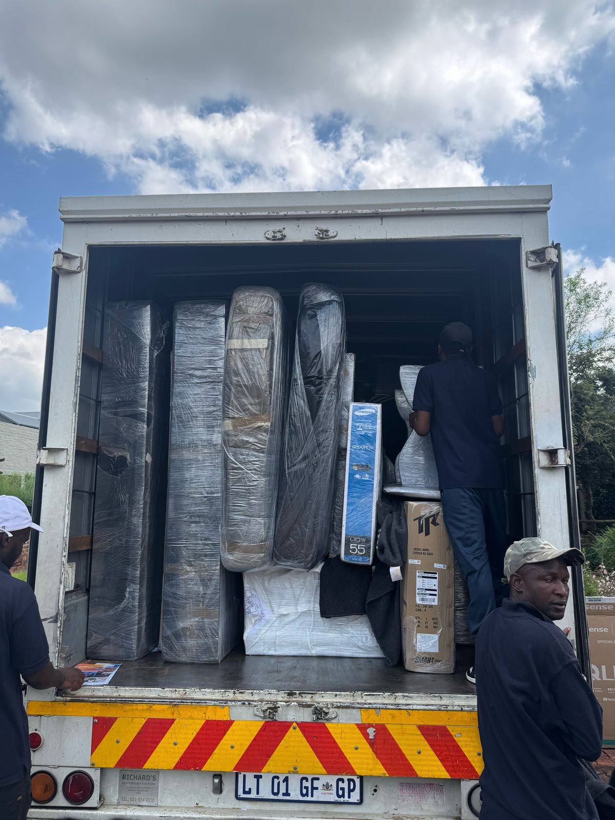 Heavy furniture secured in truck for long distance move South Africa